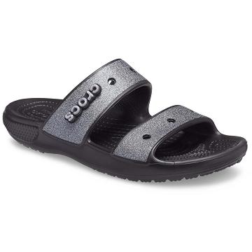 Sandalias Crocs Classic Glitter Hombre Plateados Negros | Mexico 1237GSOL